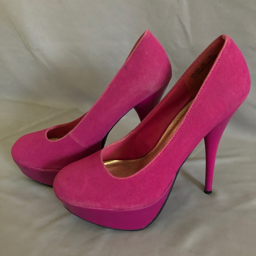 Dollhouse Magenta Suede Y2K Heels